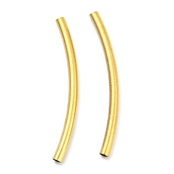 Golden 304 Stainless Steel Tube Beads, Curved Tube, Golden, 30x2.5mm, Hole: 2mm