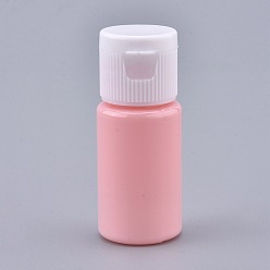 Pink PET Plastic Empty Flip Cap Bottles, with White PP Plastic Lids, for Travel Liquid Cosmetic Sample , Pink, 2.3x5.65cm, Capacity: 10ml(0.34 fl. oz).
