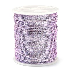 Colorido Hilo de coser de poliéster color arcoíris 17m, cordón de poliéster de capas finas para la fabricación de joyas, colorido, 9 mm, aproximadamente 0.6 yardas (18.59 m) / rollo