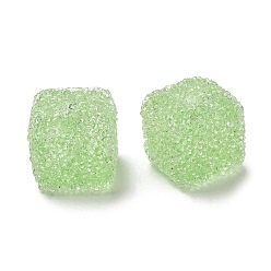 Light Green Resin Beads, with Rhinestone, Drusy Cube, Light Green, 16x16x16mm, Hole: 3.6mm