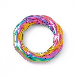 Rainbow Color Ионное покрытие (ip) 304 соединительные кольца из нержавеющей стали, твист кольцо, Радуга цветов, 20x3.5 мм, внутренний диаметр: 11.7 мм
