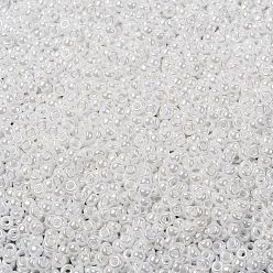 (RR420) Blanc Pearl Ceylon Perles rocailles miyuki rondes, perles de rocaille japonais, (rr 420) ceylon perle blanche, 8/0, 3mm, Trou: 1mm, environ2111~2277 pcs / 50 g