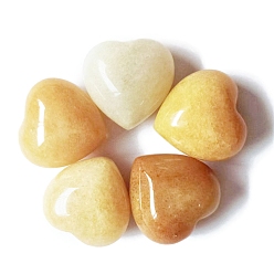 Jade Topazee Pierres de guérison naturelles en jade topaze, coeur amour pierres, pierres de poche pour l'équilibrage du reiki, 15x15x10mm