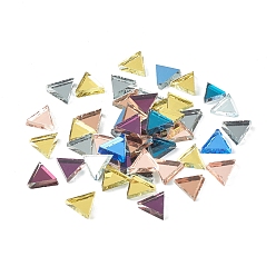 Couleur Mélangete Miroir surface triangle mosaïque carreaux verre cabochons, pour la décoration de la maison ou le bricolage, couleur mixte, 12x14x3.5~4mm, environ1000 pcs / 1000 g
