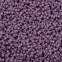 (RR4489) Duracoat Dyed Opaque Dark Orchid MIYUKI Round Rocailles Beads, Japanese Seed Beads, (RR4489) Duracoat Dyed Opaque Dark Orchid, 15/0, 1.5mm, Hole: 0.7mm, about 27777pcs/50g