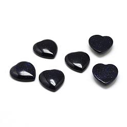 Blue Goldstone Synthetic Blue Goldstone Cabochons, Heart, 15x18x6mm