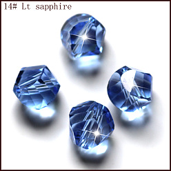 Aciano Azul Imitación perlas de cristal austriaco, aaa grado, facetados, polígono, azul aciano, 10 mm, agujero: 0.9~1 mm
