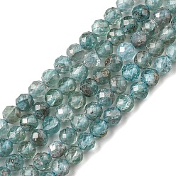 Apatite Natural Apatite Beads Strands, Faceted, Round, 3.2~3.5mm, Hole: 0.7mm, about 116~117pcs/strand, 15.12~15.35 inch(38.4~39cm)
