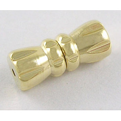 Oro Cierres de tornillo de cobre, final perfecto para su joyería, dorado, 10~11x4.5 mm, agujero: 1~1.2 mm