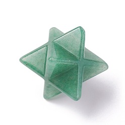 Зеленый Авантюрин Естественный зеленый бисер авантюрин, нет отверстий / незавершенного, Звезда Меркабы, 28x23.5x17 мм