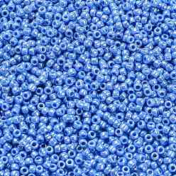 (124D) Opaque Luster Denim Blue Cuentas de semillas redondas toho, granos de la semilla japonés, (124 d) azul denim con brillo opaco, 11/0, 2.2 mm, agujero: 0.8 mm, Sobre 5555 unidades / 50 g