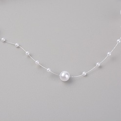 Blanco Cordón de plástico guirnalda cadena, ideal para la cortina de la puerta y el material de bricolaje decoración de la boda, rondo, blanco, 0.2 mm