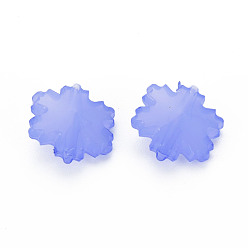 Bleu Ardoise Moyen Perles acryliques de gelée d'imitation , facette, flocon de neige, bleu ardoise moyen, 15x14x6mm, Trou: 1.6mm, environ970 pcs / 500 g