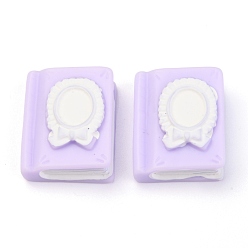 Lilac Resin Cabochons, Macaron Color, Book, Lilac, 25x20x10mm