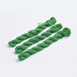Green Nylon Thread, Nylon Jewelry Cord for Custom Woven Bracelets Making, Green, 2mm, about 13.12 yards(12m)/bundle, 10bundles/bag, about 131.23 yards(120m)/bag