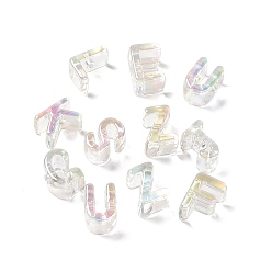 Clear AB Transparent Acrylic Beads, AB Color, Random Mixed Letters, Clear AB, 18~19.5x11~14.5x12.5~13mm, Hole: 3.5~4mm