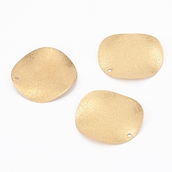 Raw(Unplated) Brass Pendants, Nickel Free, Wave Square, Raw(Unplated), 25x25x1mm, Hole: 1.4mm