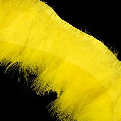 Yellow Fashion Feather Cloth Strand Costume Accessories, Yellow, 120~190x28~56mm, about 2m/bag