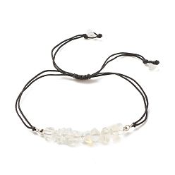 Opalite Opalite Chips Braided Bead Bracelet, Gemstone Adjustable Bracelet for Women, Inner Diameter: 5/8~3-5/8 inch(1.6~9.3cm)
