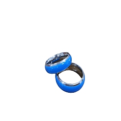 Light Sky Blue Luminous 304 Stainless Steel Flat Plain Band Finger Ring, Glow In The Dark Jewelry for Men Women, Light Sky Blue, US Size 7(17.3mm)