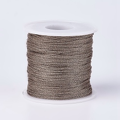 Coconut Brown Polyester Metallic Thread, Coconut Brown, 1mm, about 100m/roll(109.36yards/roll)