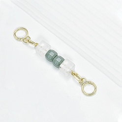 Dark Sea Green Resin Bead Bag Extension Chains, with Alloy Spring Gate Ring, Purse Making Supplies, Dark Sea Green, 15.5cm
