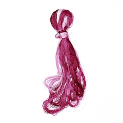 Rosa Viejo Hilos de bordar de seda real, cadena de pulseras de amistad, 8 colores, degradado de color, rosa viejo, 1 mm, 20 m / paquete, 8 paquetes / set