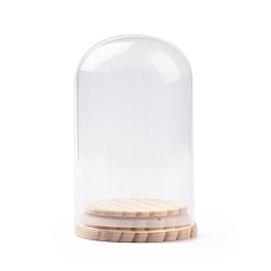 Прозрачный Стеклянный купол, декоративная витрина, колокол баночка террариум с деревянной основой, для подарка своими руками сохраненного цветка, прозрачные, 71x115.5 мм