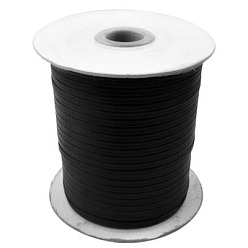 Черный Корейские вощеные полиэфирные шнуры, чёрные, 4 мм, Около 93 ярдов / рулон
