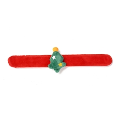 Green Christmas Slap Bracelets, Snap Bracelets for Kids and Adults Christmas Party, Christmas Tree, Green, 24.5x2.5x0.2cm