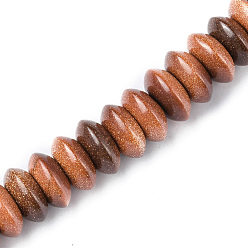Goldstone Synthetic Goldstone Beads Strands, Saucer Beads, Rondelle, 12x5.5~6.5mm, Hole: 1.2mm, about 33pcs/strand, 7.80~8.82 inch(19.8~22.4cm)