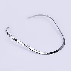 Stainless Steel Color 201 Stainless Steel Choker Necklaces, Rigid Necklaces, Stainless Steel Color, 130x6 inch(15cm)
