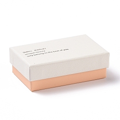 Pink Boîtes à bijoux en carton, avec éponge noire à l'intérieur et couvercle à pression blanc, pour colliers et bague, rectangle avec mot, rose, 5x8x2.7 cm