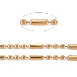 Oro 304 cadenas de bolas de acero inoxidable, dorado, 1.5 mm, Enlaces: 1.5~5x1.5 mm, aproximadamente 32.8 pies (10 m) / rollo