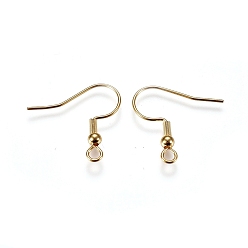 Golden 304 Stainless Steel Earring Hooks, with Horizontal Loop, Golden, 20x3mm, Hole: 2mm, 21 Gauge, Pin: 0.7mm