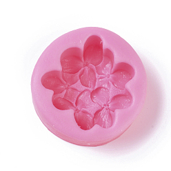 Темно-Розовый Пищевые силиконовые формы, формы помады, для украшения торта поделки, цвет шоколада, конфеты, изготовление ювелирных изделий на основе смолы и эпоксидной смолы, цветок, темно-розовыми, 76x31 мм, внутренний диаметр: 68x61 мм