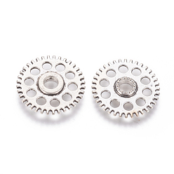 Antique Silver Tibetan Style Alloy Steampunk Chandelier Components, Gear, Cadmium Free & Lead Free, Antique Silver, 26x4mm, Hole: 2mm