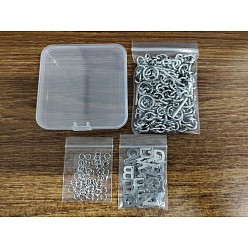 Stainless Steel Color Unicraftale DIY 304 Stainless Steel Bracelet Making Kits, Including Letter Charms & Jump Rings & Cable Chain Bracelets, Stainless Steel Color, Bracelets: about 8-1/2 inch(21.5cm)x8.2mm, 6pcs/box