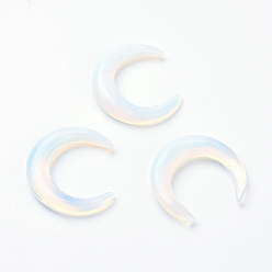 Opalite Perlas de Opalite, ningún agujero, doble cuerno / luna creciente, 30x27~28x5~6 mm