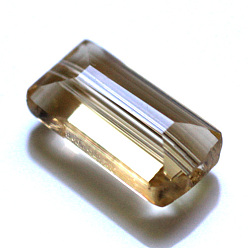 Gold Imitation Austrian Crystal Beads, Grade AAA, Faceted, Rectangle, Gold, 10x15.5x7mm, Hole: 0.9~1mm