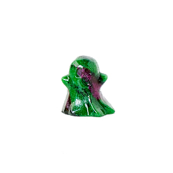 Ruby in Zoisite Halloween Natural Ruby in Zoisite Home Display Decorations, Ghost, 25~30mm