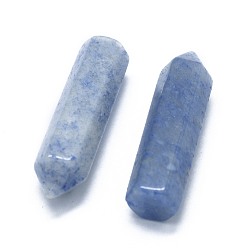 Aventurine Bleue Perles pointues en aventurine bleue naturelle, pierres de guérison, baguette magique de thérapie de méditation d'équilibrage d'énergie de reiki, pas de trous / non percés, pour création de fil enroulé pendentif , balle, 36.5~40x10~11mm