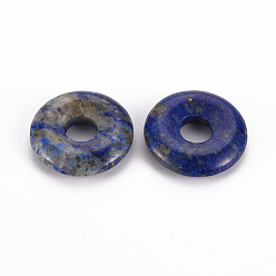 Lapislázuli Naturales lapis lazuli colgantes, donut / pi disc, 18x4.5~5.5 mm, agujero: 5.5 mm
