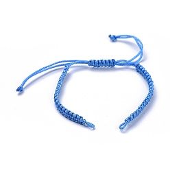 Light Sky Blue Braided Nylon Cord for DIY Bracelet Making, Light Sky Blue, 100~110x5x2mm, Hole: 2~4mm