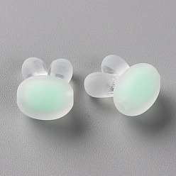 Aigue-marine Perles acryliques transparentes, givré, Perle en bourrelet, tête de lapin, aigue-marine, 15.5x12x9.5mm, Trou: 2mm, environ480 pcs / 500 g