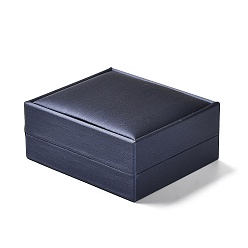 Bleu Ardoise Foncé Boîtes d'emballage de bijoux en tissu, avec une éponge à l'intérieur, pour les colliers, rectangle, bleu ardoise foncé, 8.5x7.4x4 cm