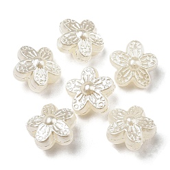 Flower ABS Imitation Pearl Beads, Flower, 11x10.5x6mm, Hole: 1.5mm