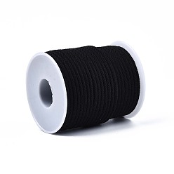 Noir Câblés en polyester tressé, noir, 3mm, environ 21.87 yards (20m)/rouleau