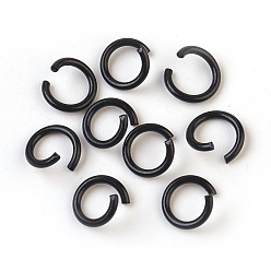 Noir Anneaux de bronze, Anneaux ouverts, noir, Jauge 17, 8~8.5x1.2 mm, diamètre intérieur: 5~6 mm