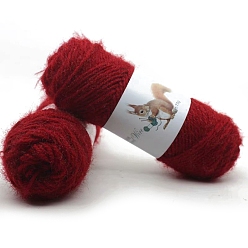 Rouge Foncé 75g fils de polyester, fils mohair écureuil, fil à crocheter pour pull d'hiver, chapeau, écharpe, rouge foncé, 3mm
